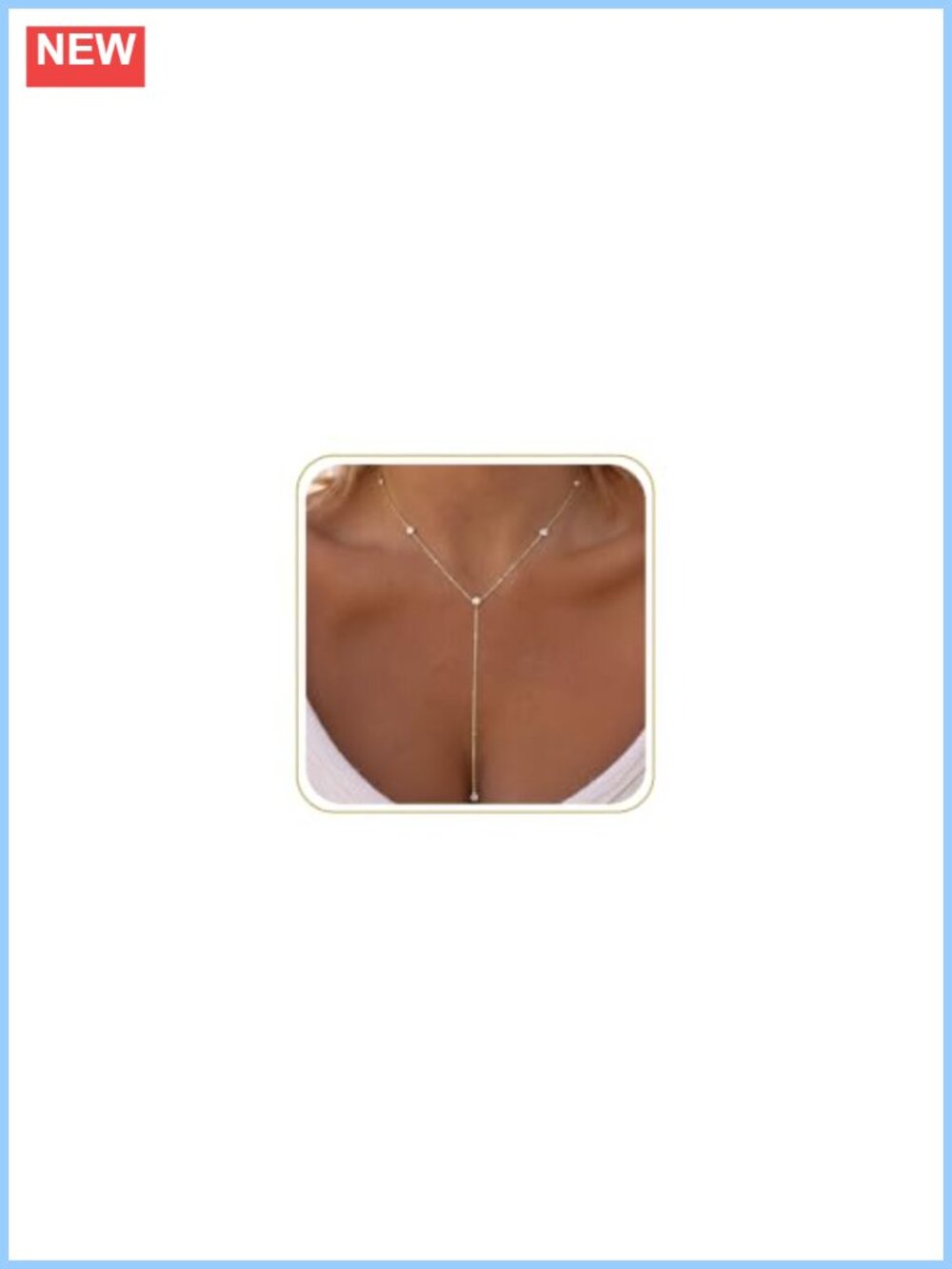 14K Gold Plated Brass Y-Necklace Dainty Lariat 16.5+2"
